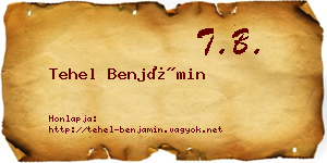 Tehel Benjámin névjegykártya